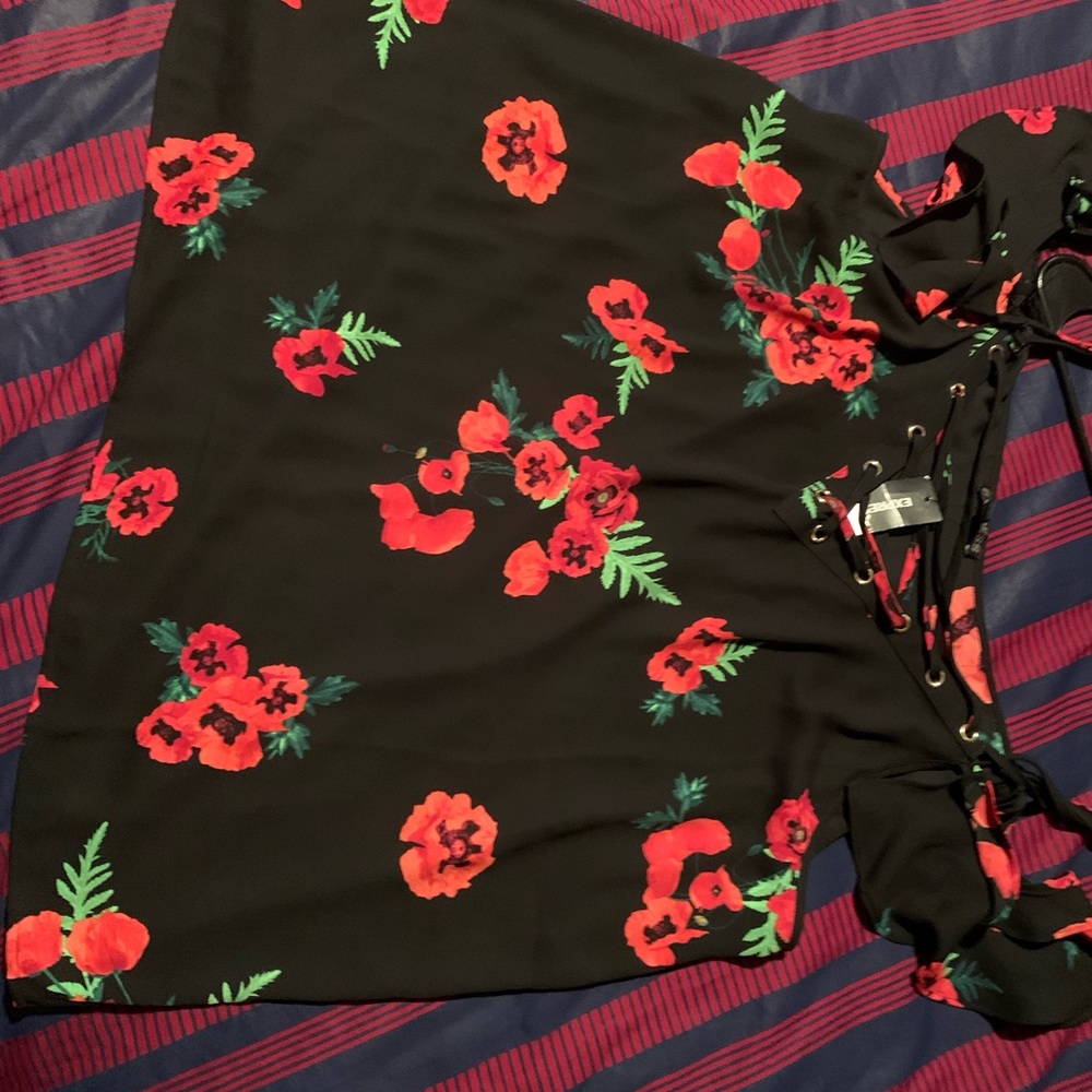red and black blouse